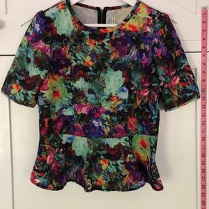 Floral printed blouse short sleeve blouse